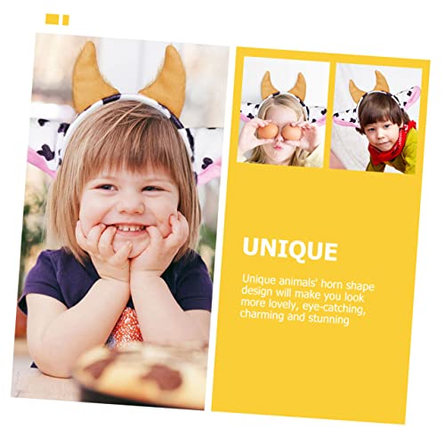 Anneome 3 Stück Teiliges Niedliches Kuhhorn Stirnband Komfortable Cartoon kopfbedeckung für Cosplay Karneval und Partys Langlebig Leicht Einsetzbar für Mädchen und Begleiter von Anneome