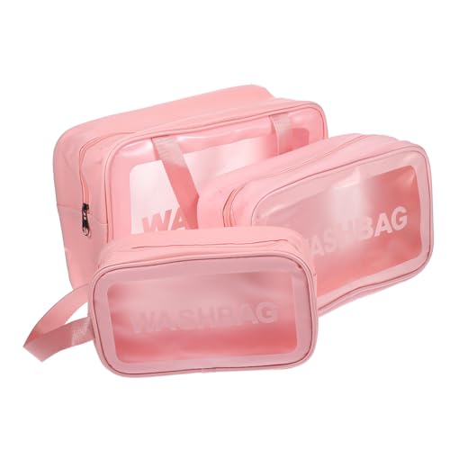 Anneome 3 Stück Teiliges wasserdichte Kulturbeutel in Klarem Design Große Kapazität Verschiedene für Damen Makeup Reise Toilettenartikel und Tägliche Aufbewahrung von Anneome