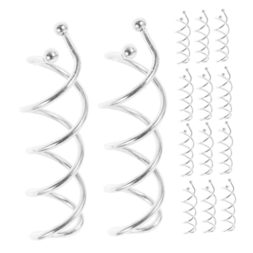 Anneome 30 Stück Haarnadel Styling -stifte Nicht-kratzer-spiralstifte Haarstifte Verdrehen Non-scratch-styling-stifte Haarbrötchenschrauben Rundete Spitzenstifte Metall Silber von Anneome