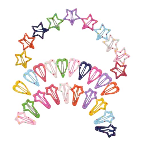 Anneome 30 Stück Haarnadel für Haarschmuck für Babys Mädchen Haarzubehör Haarspangen Haarspangen Stern schneidet Haare Haarschmuck für kleine Mädchen Herzhaarklammern Harz von Anneome