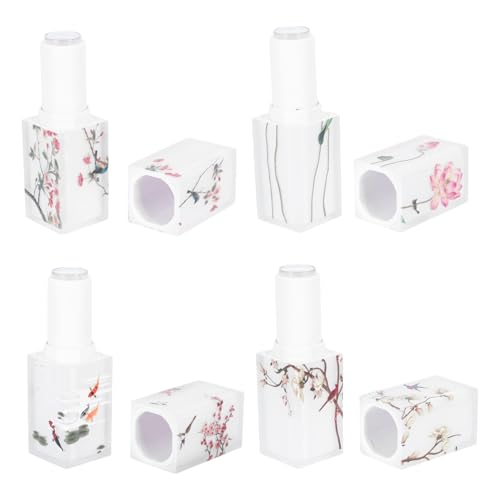 Anneome 4 Stück Halbtransparente Lippenstifthülsen im Chinesischen Stil Kreative DIY Lippenstiftbehälter Kompakt Langlebig für Frauen zum Selbst Befüllen und Mitnehmen von Anneome