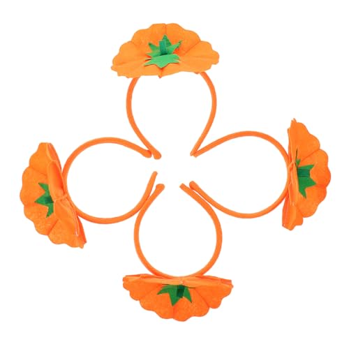 Anneome 4 Stück Halloween Kürbis Haarreif Leichtes Komfortables Stirnband mit Attraktivem Kürbis Design für Halloween und Kostümpartys Frauen Haarband Accessoire für Cosplay und Partyspaß von Anneome