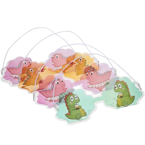 Anneome 4 Stück Kühlende Augenmaske für Kinder Cartoon Dinosaurier Augenpads aus PVC Gel Tragbare und Wiederverwendbare Augenmasken Lichtblockierende Augenpads für Entspannung und Erholung von Anneome