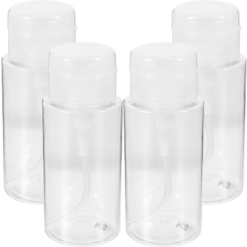 Anneome 4 Stück Nachfüllbare Pumpspender Flaschen Leere Kosmetikflaschen Presspumpe für Nagellackentferner Make up Entferner Aufbewahrung Langlebig und Geruchsfrei von Anneome