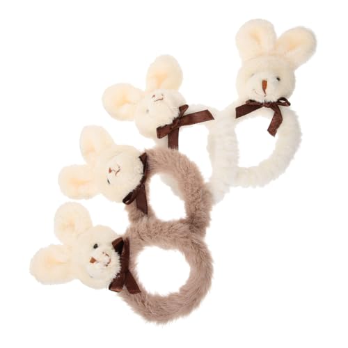 Anneome 4 Stück Plüsch haargummis Bunny haarbänder Elastisch Weiche Haarringe Niedlicher Haarschmuck für Damen Mädchen Vielseitig für Alltag Party Hochzeit Geeignet von Anneome