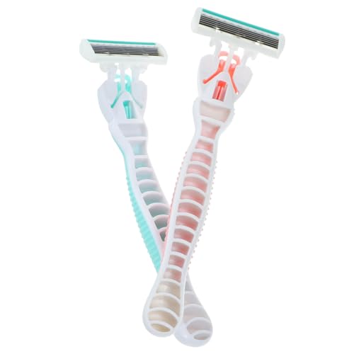 Anneome 4 Stück Sicherheitsrasierer für Männer und Manuelle Haarentfernung mit Langen Griffen Präzise Klingen für Körperhaare und Empfindliche Bereiche Rot und Blau von Anneome