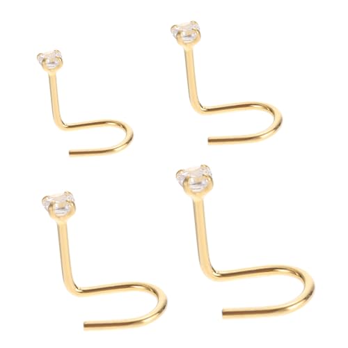 Anneome 4 Stück Silber Nasenring Teilig mit Zirkonia Nasenstecker Piercing Schmuck für Damen Modisch Vielseitig Hautfreundlich für Alltag Party und Besondere Anlässe von Anneome