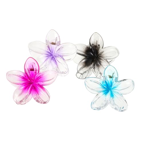 Anneome 4 Stück Teiliges Bunte Plumeria Haarklammern für Frauen Starke Rutschfeste Haarspangen Geeignet für Dickes und Dünnes Haar Blumenhaar Accessoires für Sommer Strand und Alltag von Anneome