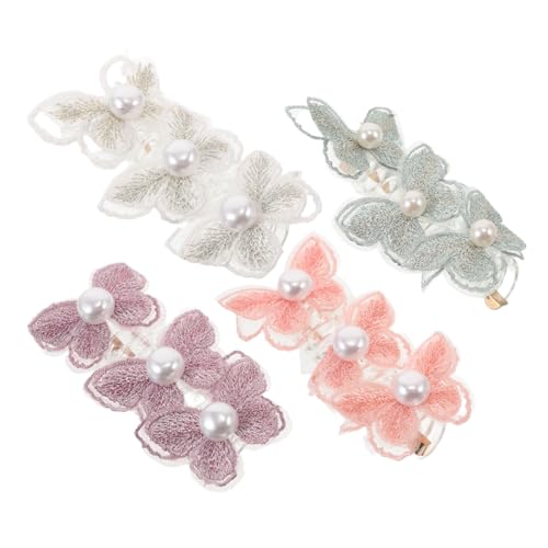 Anneome 4 Stück Teiliges Butterfly Haargummis Spiralkabel Elastische Telefonkordel Haarbänder mit Spitzen Schmetterlingsdesign für Frauen Mädchen Schonend und Bequem von Anneome