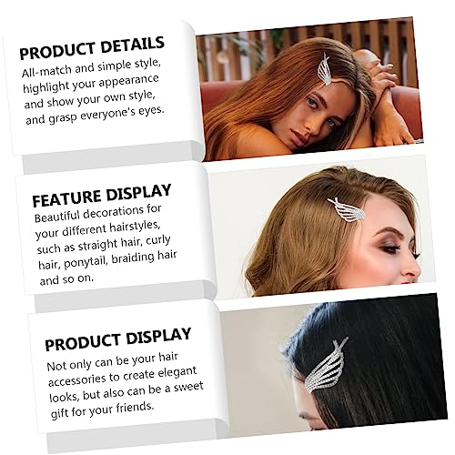 Anneome 4 Stück Teiliges Flügel Haarklammern mit Glänzenden Strasssteinen Seitliche Haarnadeln für Damen und Mädchen Eleganter Haarschmuck Haarspangen für Besondere Anlässe von Anneome