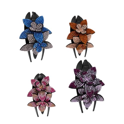 Anneome 4 Stück Teiliges Haarklipse Damen mit Wasserstrahl strassblumen Große und Kleine Mehrfarbige Haarspangen Elegante Haarnadeln für Modische Frisuren und Attraktives Styling von Anneome