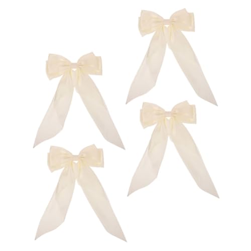 Anneome 4 Stück Teiliges Haarspangen mit Schleifendesign Weiche Stoff Haarclips mit Federndem Verschluss Ribbon Accessoires für Damen und Mädchen Geeignet für Partys und Sommer Outfits von Anneome