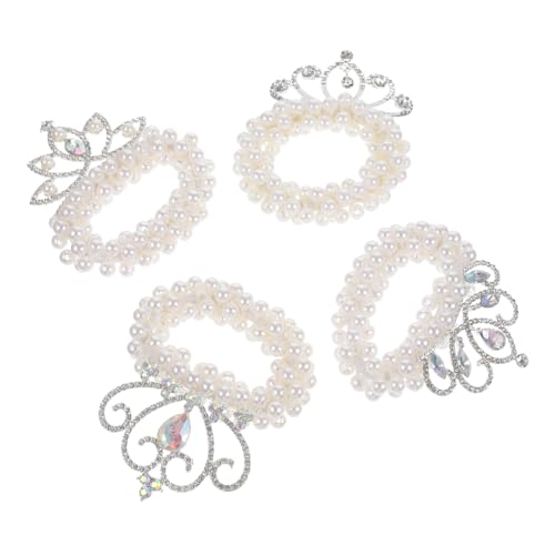 Anneome 4 Stück Teiliges Perlen Haargummis mit Krone Elastische Haarties für Damen für Buns und Festliche Anlässe Anneome 4 Stück Teiliges Perlen Haargummis mit Krone Elastische Haarties für Damen für Buns und Festliche Anlässe von Anneome