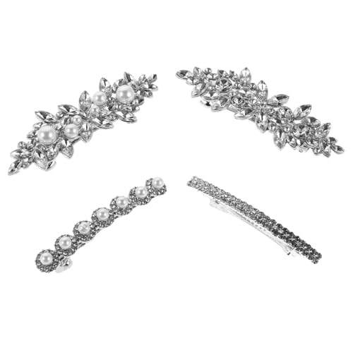 Anneome 4 Stück Teiliges Strass-haarspangen Perlen Stilvolle Braut-haarklammern Fester Sitz Glitzernde Schmuck-accessoires für Hochzeit Party und Alltag Komfortabel und Stabil von Anneome