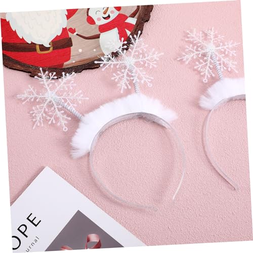 Anneome 4 Stück Weihnachtlicher Haarschmuck Schneeflocken Haarreif Federn Eleganter Kopfschmuck für Damen und Mädchen Party Foto Zubehör Festliche Weihnachtsdeko von Anneome