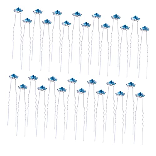 Anneome 40 Stück Teiliges Strass Haarschmuck für Damen Elegante Haarnadeln mit Glatten Kanten als Brautschmuck für Hochzeitsfrisuren Stilvolle Haarforken in See blau für Festliche Anlässe von Anneome