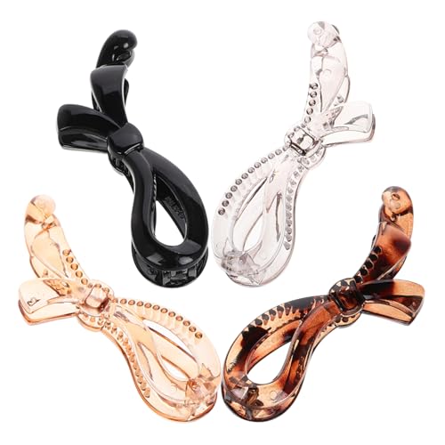Anneome 4Stücke Bananen Haarspangen Vielseitige Pferdeschwanzhalter für Dickes Feines Lockiges oder Glattes Haar Eleganter Haarclip aus Robustem für Damen von Anneome