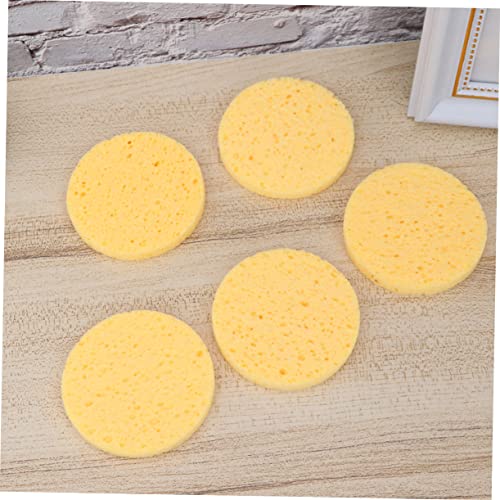 Anneome 5 Stück Runde Make Up Schwämme Hautfreundlich Sanftes Entfernen von Make Up Porentiefe Gelb Multifunktionale Kosmetikpads für Frauen von Anneome