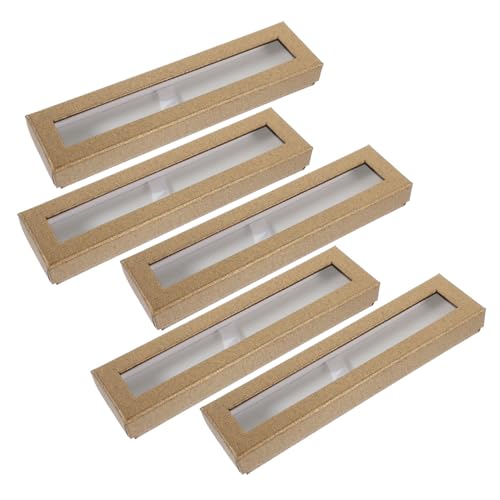 Anneome 5 Stück Stiftetui mit Klarsichtfenster Papier Kugelschreiber Aufbewahrungsbox für Füller und Bleistifte Geeignet für Zeremonien Geburtstage und Auszeichnungen und Langlebig von Anneome