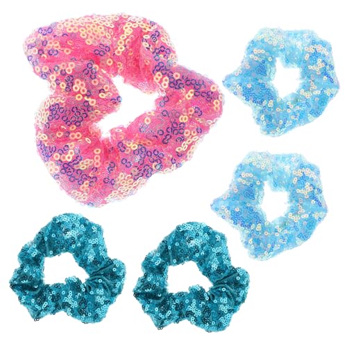 Anneome 5 Stück Teiliges Bunte Pailletten Haargummis Fluoreszierende Elastische Haarbänder für Mädchen Modischer Haarschmuck Robustes Design für Alltag und Party Zufällige von Anneome