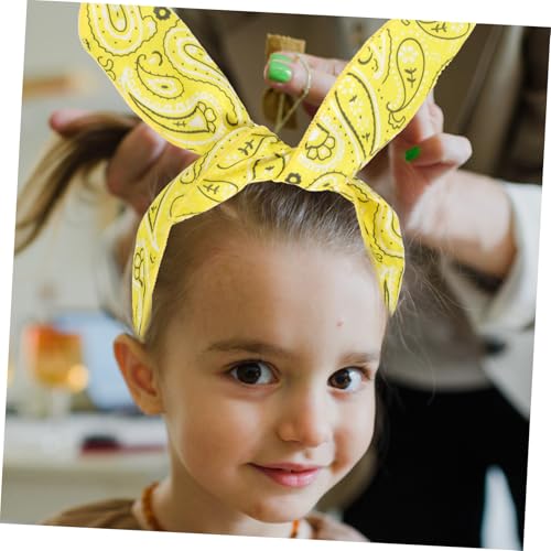 Anneome 5 Stück Teiliges Draht stirnbänder mit Paisley muster und Süßem Hasenohren design Stabile Stoff haarreifen für Damen Elastisch Wiederverwendbar Modischer Haarschmuck für Alltag von Anneome