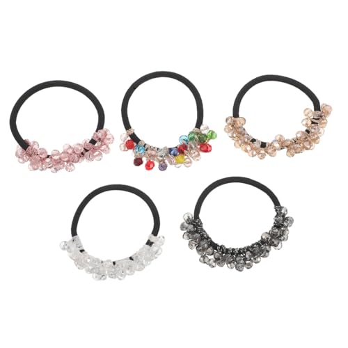 Anneome 5 Stück Teiliges Geflochtene Glitzernde Haarbänder für Mädchen Elastische Haarschonende Armband-haargummis Bunte Ponytail-halter Langlebig und Komfortabel für Alltag und Party von Anneome
