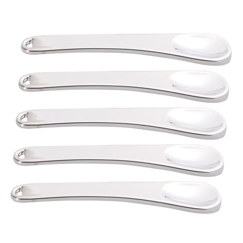 Anneome 5 Stück Teiliges Mini Metall Make-up Spatel Langlebiger Kosmetik Löffel für Gesichtsmaske Lotion Creme mit Aufhängeloch Kompakt und Einfach zu Reinigen für Gesichtspflege von Anneome