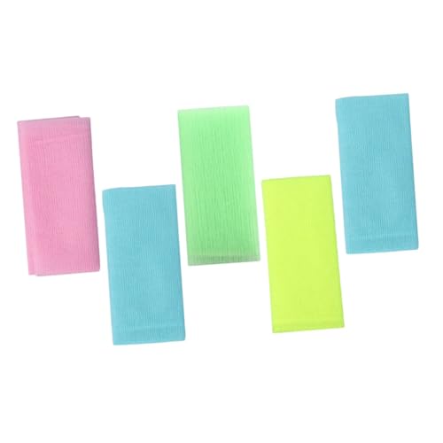 Anneome 5 Stück Teiliges Peeling badetuch Langes Rückenpeeling Doppelseitiger Körperpeeling Rückenschrubber für Dusche Frauen zur Abgestorbene Hautentfernung und Blutkreislaufförderung von Anneome