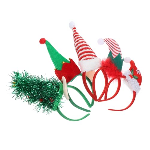 Anneome 5 Stück Teiliges Weihnachts Haarband Kreative Weihnachtsmützen Form Langlebige Bequeme Kopfbedeckung für Erwachsene und Festliche Partydekoration für Karneval und Feierlichkeiten von Anneome