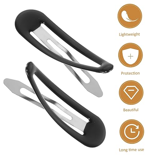 Anneome 50 Stück Schwarze Metall Haarspangen Snap Clips mit Starkem Rutschfest Vielseitig für Damen Haarschmuck Geeignet für Alltag Styling von und Feinem Haar Langlebig und Modisch von Anneome