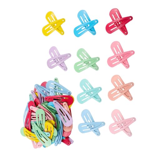 Anneome 50 Stück Teiliges Bunte Haarspangen aus Metall Snap clip Haarklammern für Mädchen Rutschfeste Ponyhalter in Bonbonfarben Süße Haarschmuck accessoires für Alltag und Geschenk von Anneome