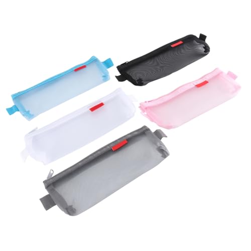 Anneome 5stücke Federmäppchen Aus Hochwertigem Material Langlebig Und Praktisch Kompakte Tragbar Und Bequem Reißverschluss-Design Glatter Dichter Schutz Für Schreibwaren Reisekosmetik Und von Anneome