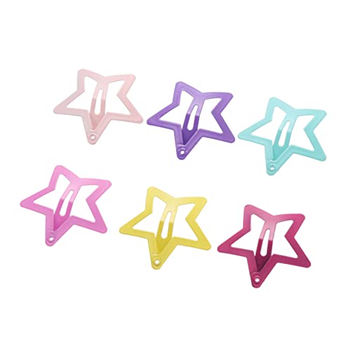 Anneome 6 Paar Bunte Stern Haarspangen für Mädchen Umweltfreundliche Haarklammern Vielseitig Einsetzbar für Alltag Party Geburtstag und Weihnachten für Kleinkinder und Teens von Anneome