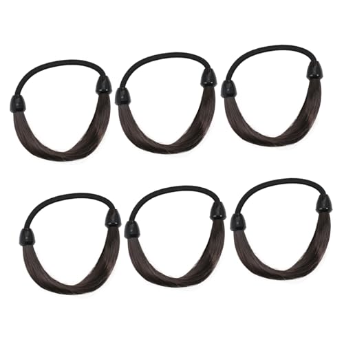 Anneome 6 Stück Elastische Haargummis für Damen und Mädchen Dehnbare Ponytail Holder Modische Haarschmuck Accessoires Vielseitig Einsetzbar Angenehm zu Tragen Natürliche Schwarze Farbe von Anneome