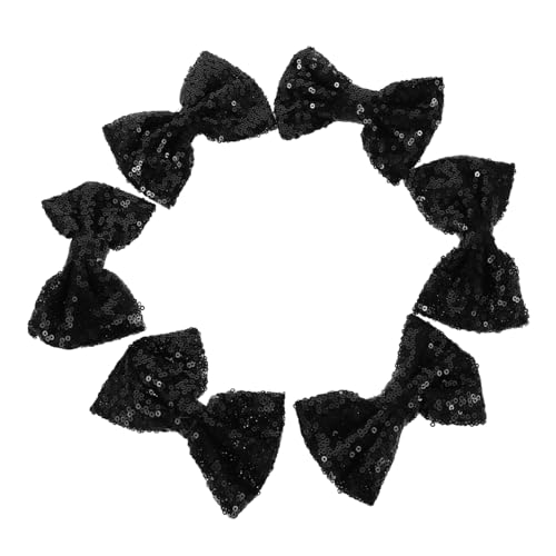 Anneome 6 Stück Glänzende Haarzubehör Von Kindern Paillettenschleifen Clips Für Mädchen Schleifenclips Für Mädchen Funkelnde Haarschleife Haarspangen Stoff Schwarz von Anneome