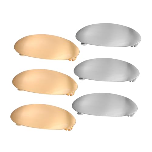 Anneome 6 Stück Ovale Französische Haarspangen aus Metall Goldene und Silberne Haarklammern für Damen Robuste Haarschmuck Accessoires für Büro Party und Formelle Anlässe von Anneome