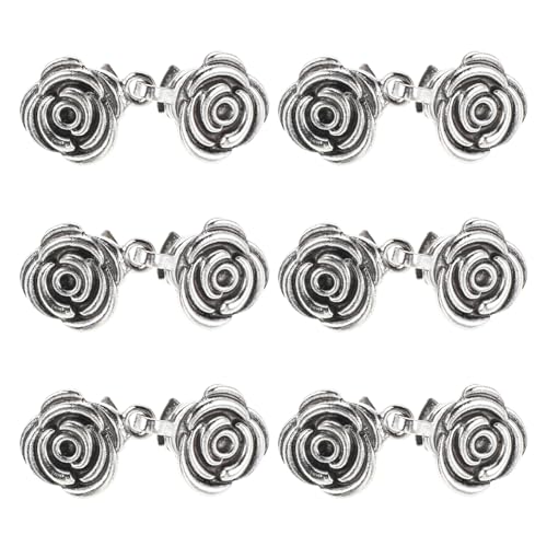 Anneome 6 Stück Retro Sweater Clips Vintage Cardigan Shawl Clasp mit Blumenmotiv Sicherer Kleidungsverschluss für Pullover Capes Strickjacken und Schals Stilvolle Brosche für Damen von Anneome