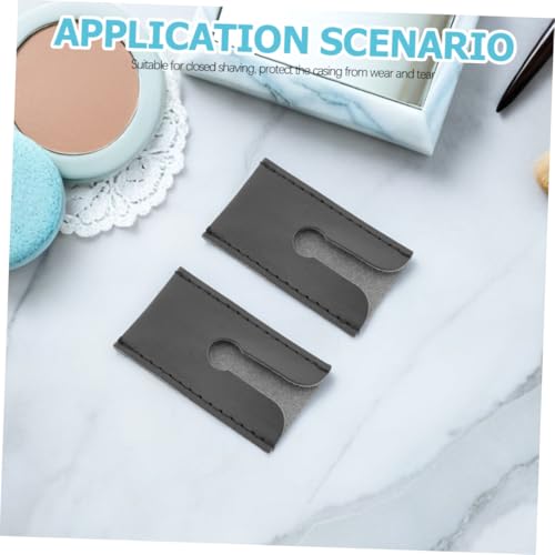 Anneome 6 Stück Safety Razor Kopfschutz aus PU Leder Langlebige Schutzhülle für Doppelschneidige Butterfly Rasierklingen Kompakte Reise Aufbewahrung für Herren Rasur Zubehör von Anneome
