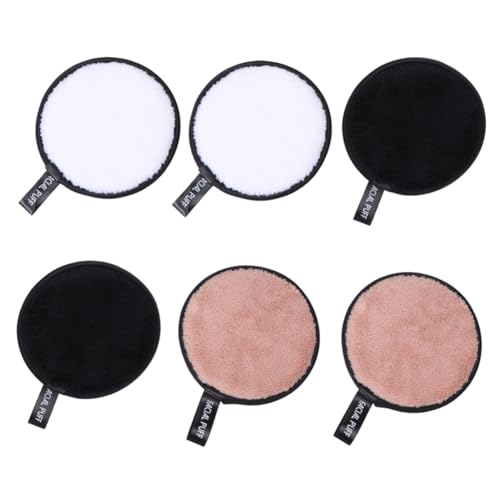 Anneome 6 Stück Teiliges Doppelseitiger Mikrofaser Puderquaste Waschbare Make Up Entferner Pads für Damen und Mädchen Weiche Wiederverwendbare Gesichtsreinigungsschwämme für Tägliche von Anneome
