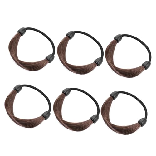 Anneome 6 Stück Teiliges Elastische Haarringe für Frauen und Mädchen Langlebige Bequeme Ponytail Halter in Braun Modische Haarbänder für Alltag und Besondere Anlässe von Anneome