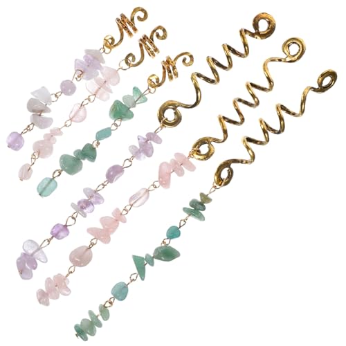 Anneome 6 Stück Teiliges Haarschmuck Bunten Dreadlock perlen und Jade anhängern Langlebige Haar manschetten für Zöpfe Modische Flecht accessoires für Party Alltag und Cosplay von Anneome