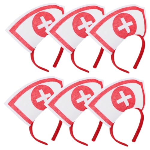 Anneome 6 Stück Teiliges Halloween Krankenschwester Haarreif mit Herz und Weißem Kreuz Modisches Party Accessoire für Kostüm Cosplay Fasching und Karneval von Anneome