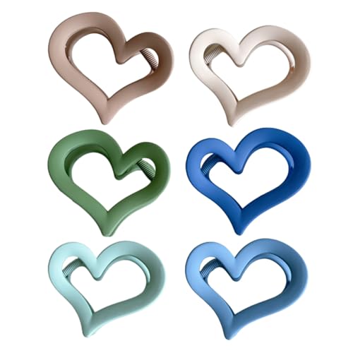 Anneome 6 Stück Teiliges Herzförmige Acryl Haarklammern Mattierte Klaue Clips für Frauen Mittelgroß Minimalistische Styling tools Geeignet für Dünnes und Dickes Haar Modische Anneome 6 Stück Teiliges Herzförmige Acryl Haarklammern Mattierte Klaue Clips für Frauen Mittelgroß Minimalistische Styling tools Geeignet für Dünnes und Dickes Haar Modische von Anneome