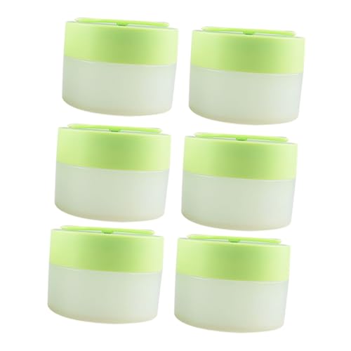 Anneome 6 Stück Teiliges Mattierte Runde Nachfüllbehälter mit Magnetischem Löffel Austauschbarem Einsatz Langlebige Leere Kosmetikdosen für Gesichtscreme Make Up Proben Lotion Aufbewahrung von Anneome