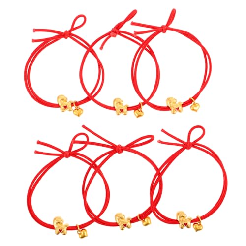 Anneome 6 Stück Teiliges Rotes Elastisch Schadensfreie Haargummis für Frauen und Mädchen Dicke und Dünne Strähnen Chinesisches Neujahr mit Symbolischer Farbe Vielseitig als Armband oder Anneome 6 Stück Teiliges Rotes Elastisch Schadensfreie Haargummis für Frauen und Mädchen Dicke und Dünne Strähnen Chinesisches Neujahr mit Symbolischer Farbe Vielseitig als Armband oder von Anneome