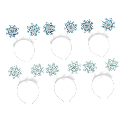 Anneome 6 Stück Teiliges Schneeflocken Haarreif mit Glitzerpuder Weihnachts Kopfschmuck für Xmas Party Handgefertigt aus Hochwertigem Strapazierfähigem für Süßen Eleganten Look von Anneome