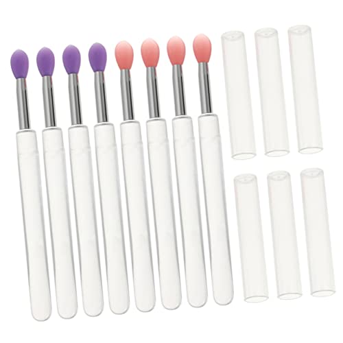 Anneome 6 Stück Teiliges Silikon Lippenpinsel mit Transparenten Kappen Vielseitige Lipgloss Applikatoren Lippenpflegende Make Up Pinsel Lidschatten und Lippenmaske Pinsel Geeignet von Anneome