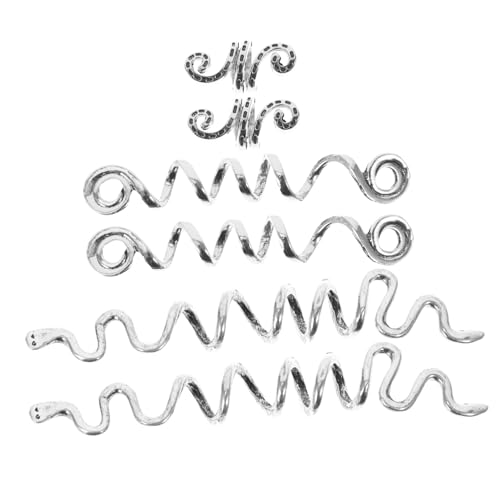 Anneome 6 Stück Teiliges Spiralförmige Haarringe für Zöpfe Damen Silberfarbene Haarklammern Braids Schmuck Accessoires für Dreadlocks und Geflochtenes Haar von Anneome