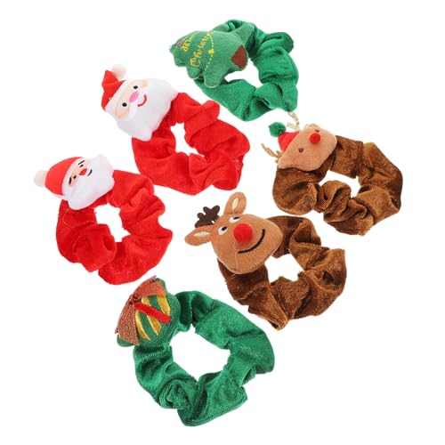 Anneome 6 Stück Weihnachtskopfschmuck Haarkreis Haarband Weihnachtselastische Haarbänder Weihnachtshaar Weihnachten Urlaubshaarzubehör Frauen Urlaubshaarbindungen Feiertagsgummis Stoff von Anneome