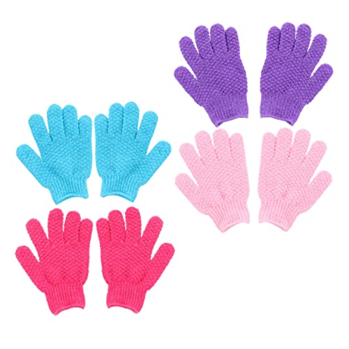 Anneome 8 Stück Peeling handschuhe Tiefenreinigende Duschhandschuhe zur Sanften Entfernung Abgestorbener Haut Fördert Durchblutung Passend für Damen und Herren für Glatte Zufällige Farbe von Anneome